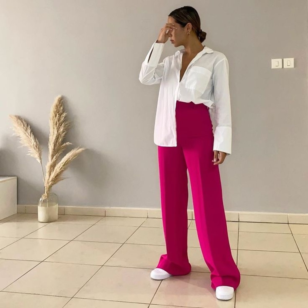 Zara wide leg trousers- Fuchsia